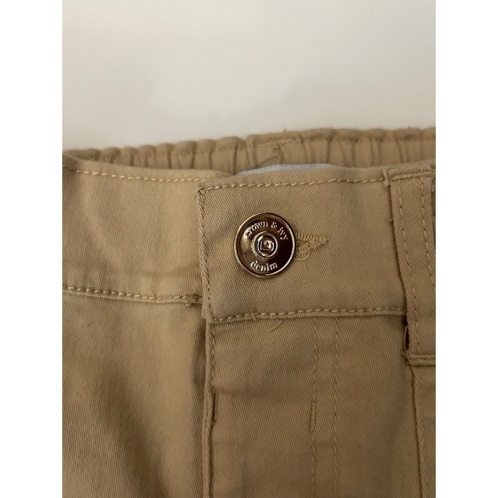 Crown & Ivy Kids Girls Khaki Chino Pants Size Medium J-73 - Picture 3 of 8